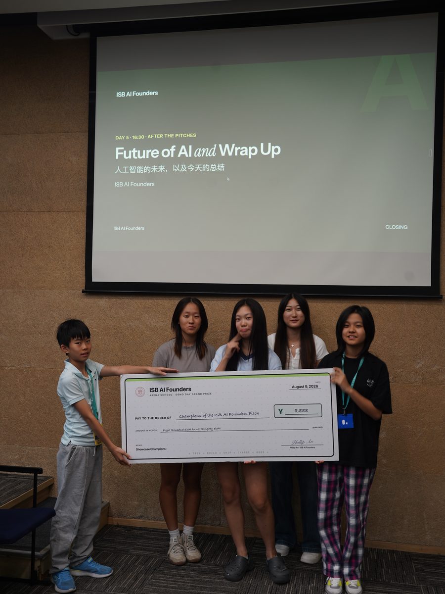 The winning team with the pitch prize